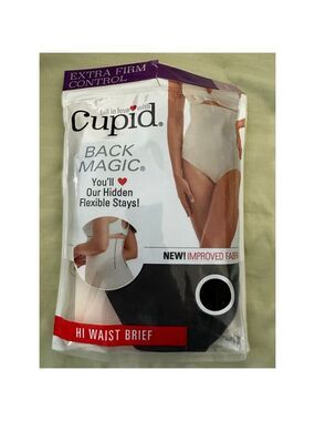 Cupid Black Back Magic Hi Waist Brief Shapewear L